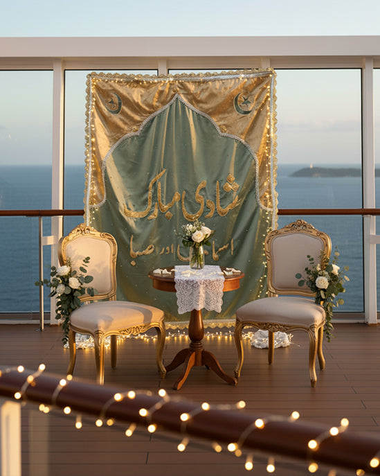 Embroidered Backdrop - Sage