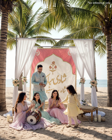 Embroidered Backdrop - White