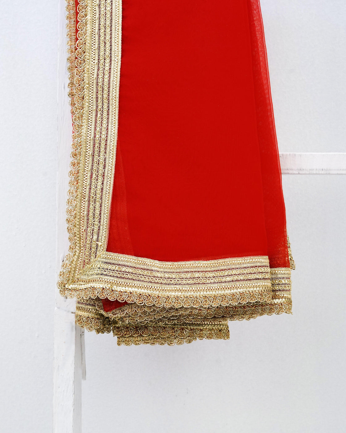 EMEBLLISHED DUPATTA - Red