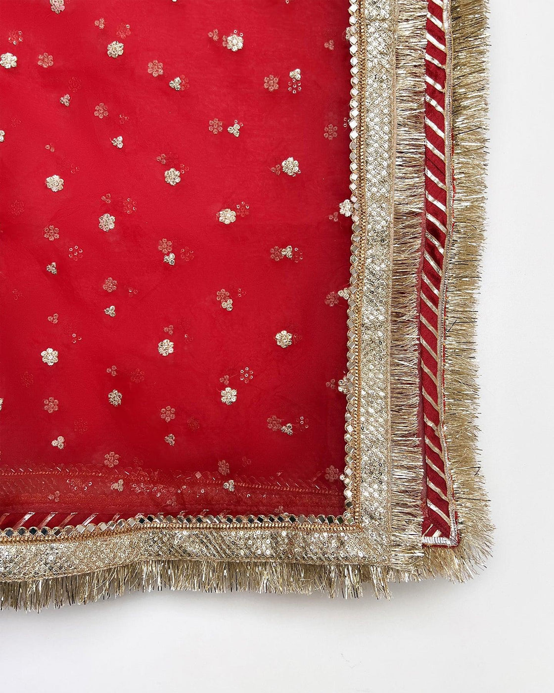 EMBROIDERED DUPATTA - Red