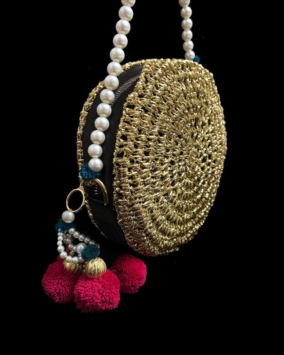 CROCHET BAG - Gold/Black