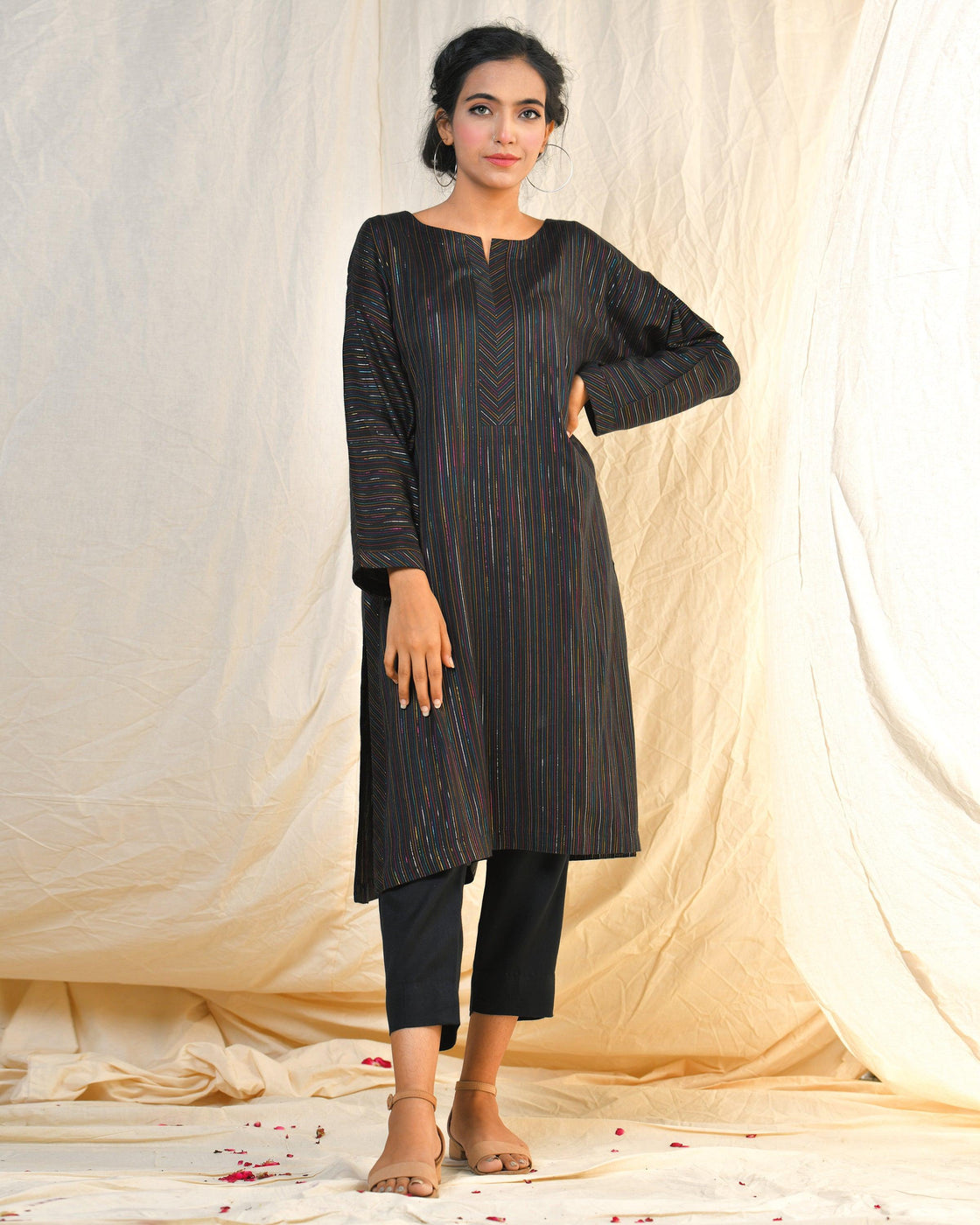 YARN DYED SHIRT - Black