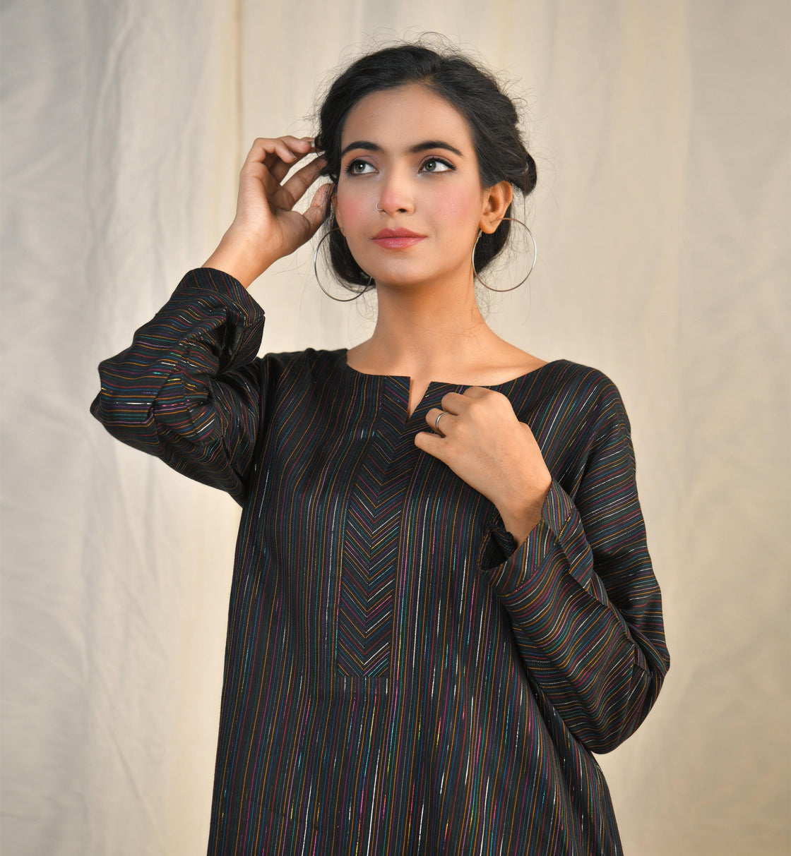 YARN DYED SHIRT - Black