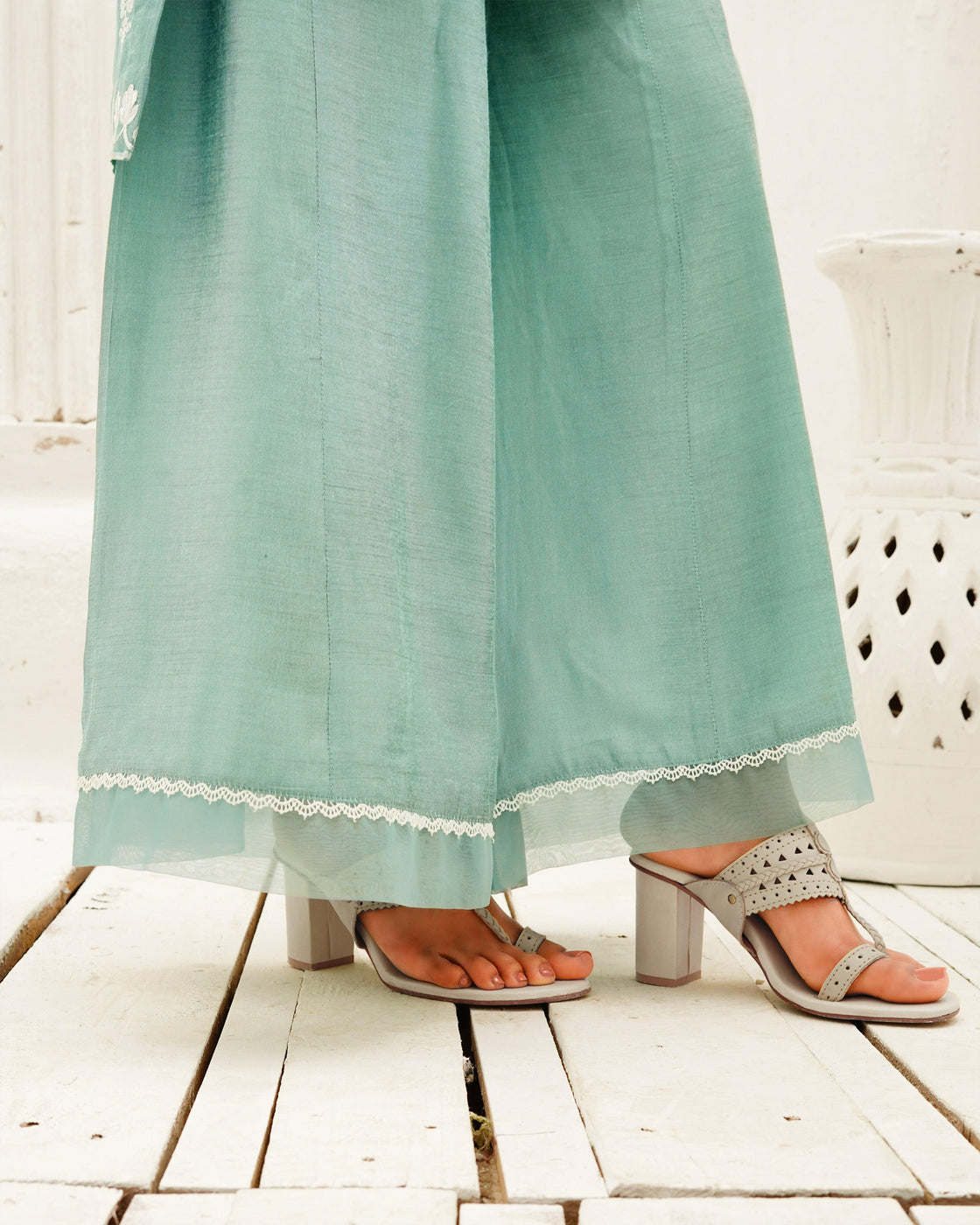 COTTON CULOTTES PANT - Green