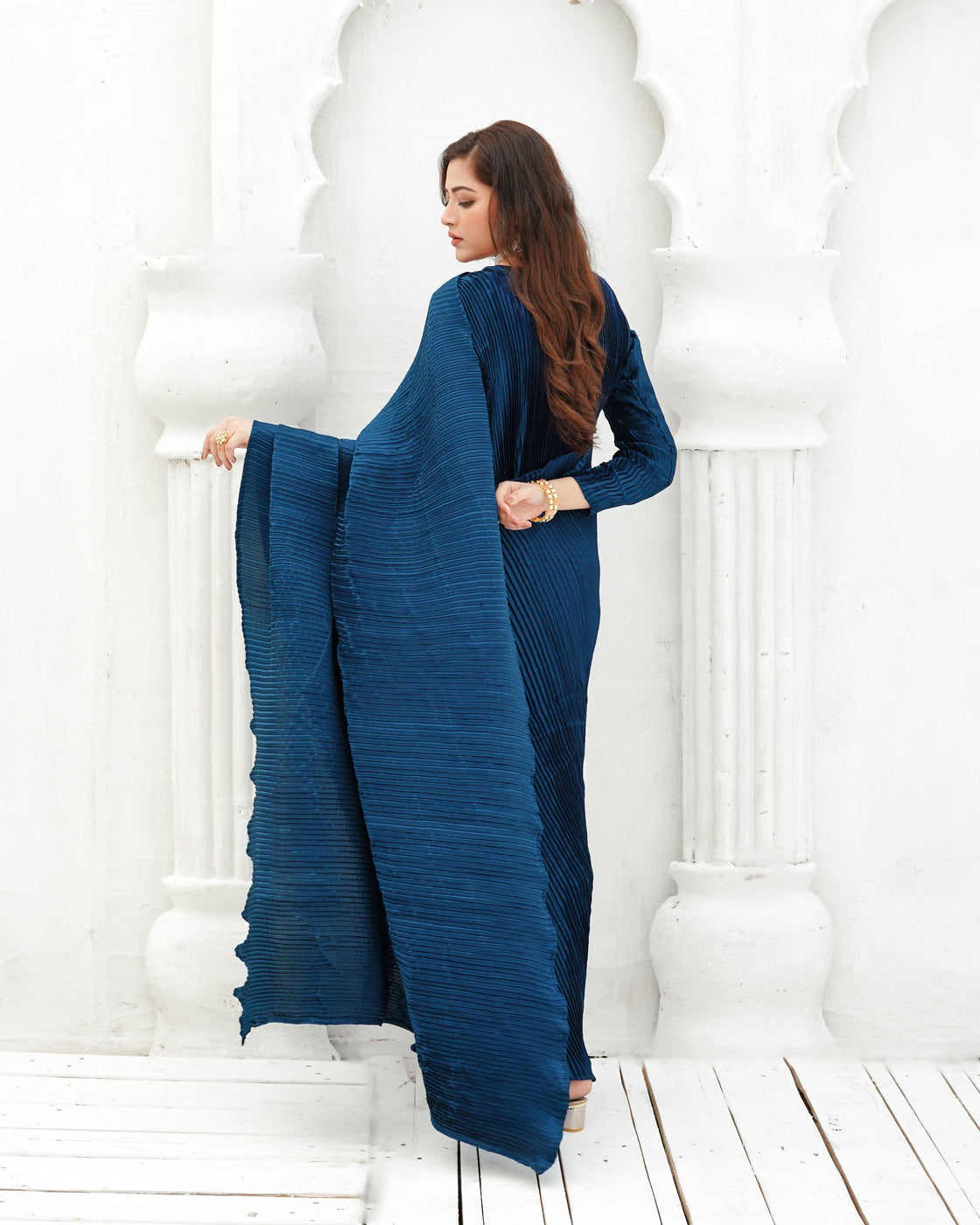 SOLID SAREE - Blue